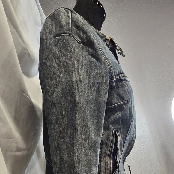 Habitual NY Denim Jacket Size 4 Pockets Lined 100% Cotton Blue - Picture 6 of 13